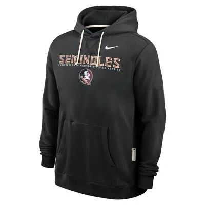 Nike Florida State Sideline  Men's Dri-fit College Pullover Hoodie In Black