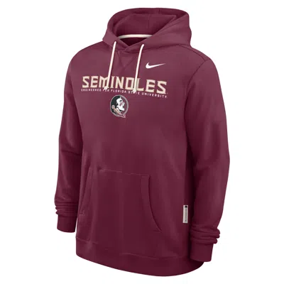 Nike Florida State Sideline  Men's Dri-fit College Pullover Hoodie In Red