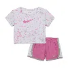 Nike Flow-ral Baby 2-piece Colorblocked Tempo Set In Pink