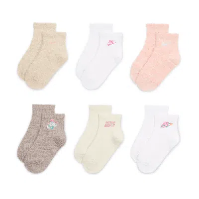 Nike Flow-ral Little Kids' Ankle Socks (6 Pairs) In White