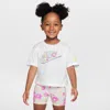 Nike Babies' Flow-ral Toddler Boxy Graphic T-shirt In White