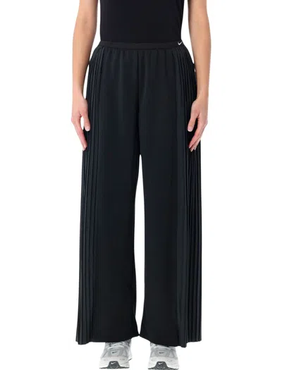 Nike Flowing Pleated Wide-leg Pants In Black