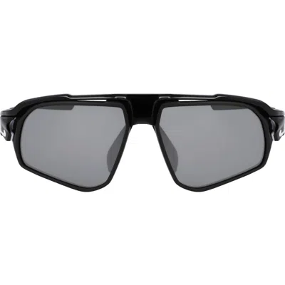 Nike Flyfree 72mm Rectangular Sunglasses In Black