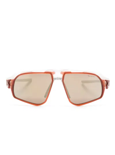 Nike Flyfree Navigator-frame Sunglasses In 红色