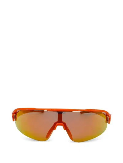 Nike Flyfree Shield Team Geometric-frame Sunglasses In Red