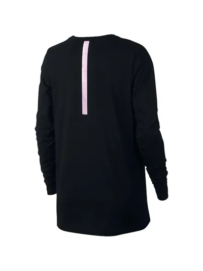 Nike Foil Swoosh-logo Long-sleeve T-shirt In Black