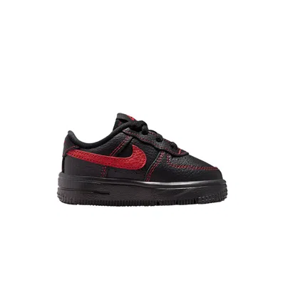 Pre-owned Nike Force 1 Low Lv8 3 Td 'black University Red' | Infant Size 10