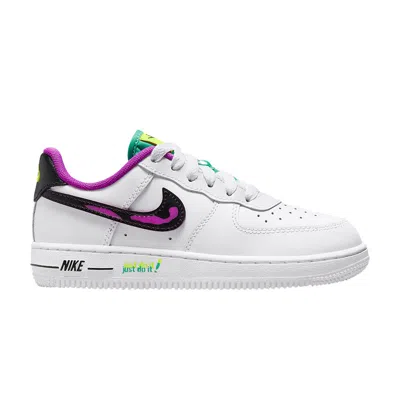 Pre-owned Nike Force 1 Lv8 Ps 'just Do It! - White Vivid Purple' | Kid's Size 3