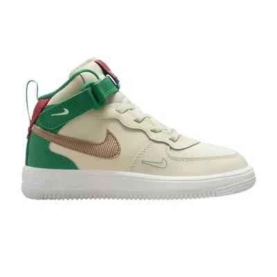 Pre-owned Nike Force 1 Mid Easyon Se Ps 'coconut Milk Stadium Green' | Cream | Kid's Size 11.5 In White
