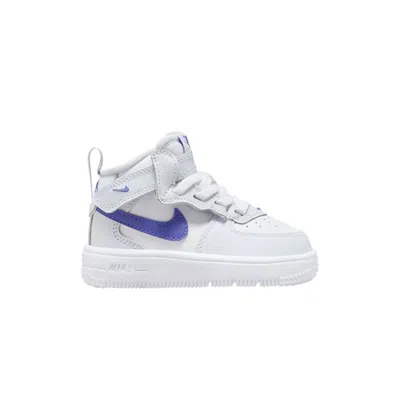Pre-owned Nike Force 1 Mid Easyon Td 'white Persian Violet' | Blue | Infant Size 7