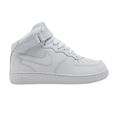 Pre-owned Nike Force 1 Mid Le Ps 'triple White' | Kid's Size 13