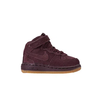 Pre-owned Nike Force 1 Mid Lv8 Td 'burgundy Crush' | Brown | Infant Size 7
