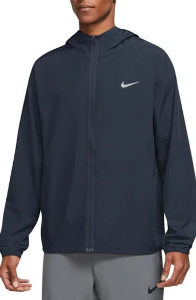 Nike Form Dri-fit Hooded Versatile Jacket In Obsidian/silver