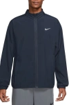 Nike Navy Track Zip-up Sweater In Obsidian/silver