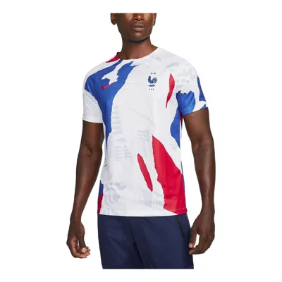 Nike France 2022 Pre Match Training Jersey 'white Red Blue'