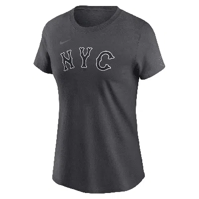 Nike Francisco Lindor New York Mets City Connect Fuse  Women's Mlb T-shirt In Gold