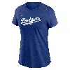 Nike Royal Los Angeles Dodgers Wordmark T-shirt In Blue
