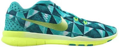 Pre-owned Nike Free 5.0 Tr Fit 5 Prtwhite (women's) Sneakers In Light Retro/volt/artisan Teal