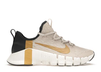 Pre-owned Nike Free Metcon 3 (women's) Sneakers In Light Orewood Brown/dark Smoke Grey/metallic Gold