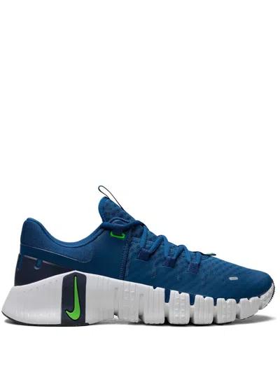 Nike Free Metcon 5 Rubber-trimmed Mesh Sneakers In Blue