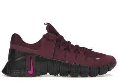 Pre-owned Nike Free Metcon 5 (women's) Sneakers In Bordeaux/black/volt In Multi