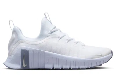 Pre-owned Nike Free Metcon 6 Silver (women's) Sneakers In White/half Blue/metallic Silver