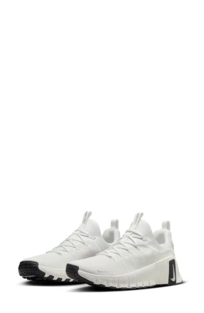 Nike Free Metcon 6 Training Shoe In White/metallic Silver