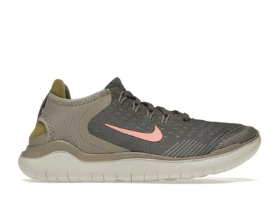 Pre-owned Nike Free Rn 2018 (women's) Sneakers In Gunsmoke/crimson Pulse