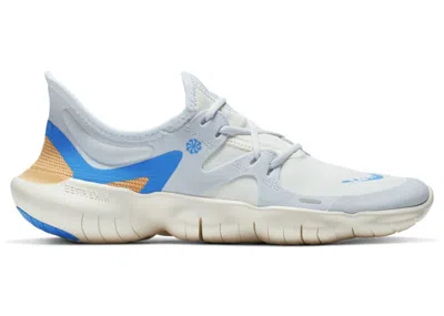 Pre-owned Nike Free Rn 5 Just Do It Grey (women's) Sneakers In Football Grey/blue Hero/sail