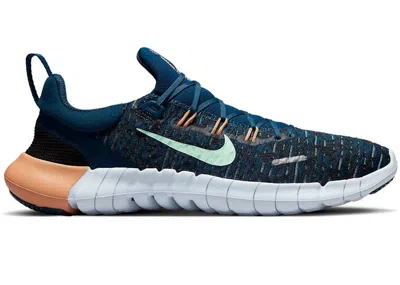 Pre-owned Nike Free Rn 5.0 Next Nature (women's) Sneakers In Valerian Blue/mint Foam/orange Trance In Multi
