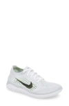Nike Free Rn Flyknit 2018 Running Shoe In White/black/pure Platinum