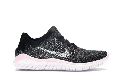 Pre-owned Nike Free Rn Flyknit 2018 (women's) Sneakers In Black/pink Foam/white