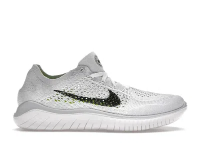 Pre-owned Nike Free Rn Flyknit 2018 (women's) Sneakers In White/black/pure Platinum