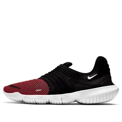 Nike Free Rn Flyknit 3.0 'black Bright Crimson' In Multi