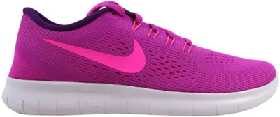Pre-owned Nike Free Rn (women's) Sneakers In Fire Pink/pink Blast/blue Glow
