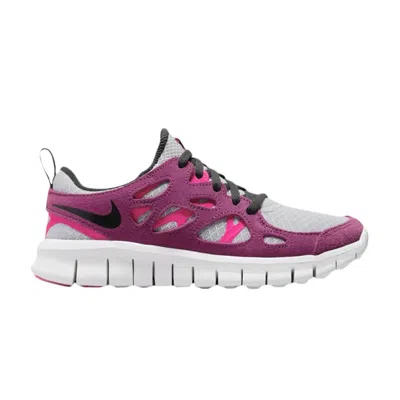 Pre-owned Nike Free Run 2 Gs 'pure Platinum Sangria' | Grey | Kid's Size 4.5