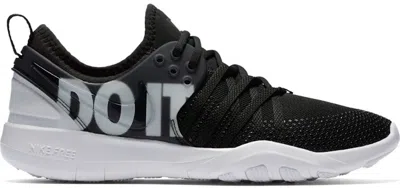 Pre-owned Nike Free Tr 7 Premium Just Do It White (women's) Sneakers In Black/wolf Grey