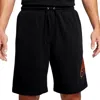 Nike French Terry Shorts Black/orange Fv5136-010 Men's In Black