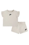 Nike Babies'  French Terry T-shirt And Shorts Set In Light Orewood Brown