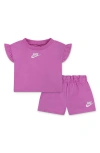 Nike Embroidered-logo Shorts Set In Purple