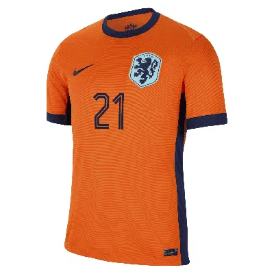 Nike Frenkie De Jong Netherlands National Team 2024 Stadium Home  Men's Dri-fit Soccer Jersey In Orange
