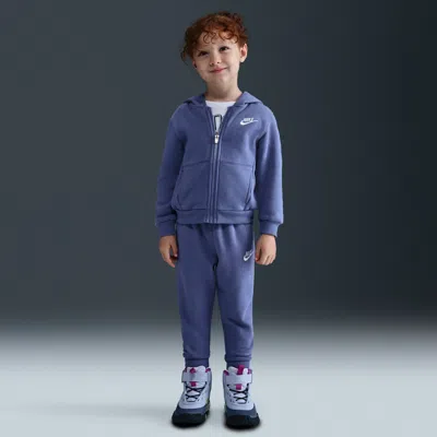 Nike Kids' Full-zip Club Set Toddler 2-piece Hoodie Set In Blue