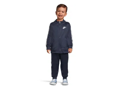 Nike Full Zip Dri-fit Set (little Kid) Boy's Workout Midnight Navy: 4 Toddler One Size In Blue