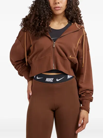 Nike Full-zip Fleece Hoodie In Brown