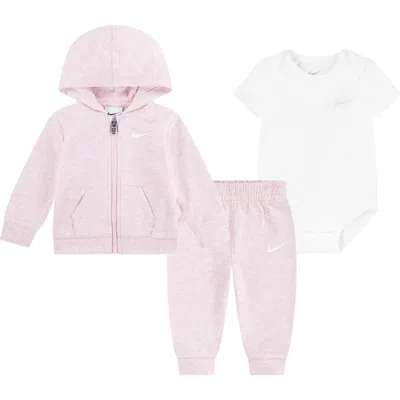 Nike Babies'  Full-zip Hoodie, Bodysuit & Pants Set In Multi