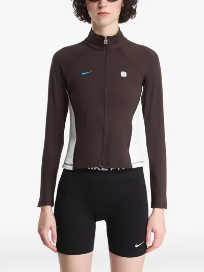 Nike Full-zip Performance Track Jacket In Brown