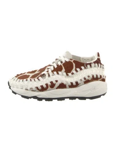 Pre-owned Nike Fur Animal Print Athletic Sneakers In White