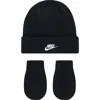 Nike Kids'  Futura Beanie & Gloves Set In Black