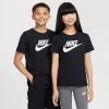 Nike Futura Big Kid Unisex Crew Neck Short Sleeve Regular Fit Graphic T-shirt In Black