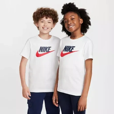 Nike Futura Big Kid Unisex Crew Neck Short Sleeve Regular Fit Graphic T-shirt In Neutral